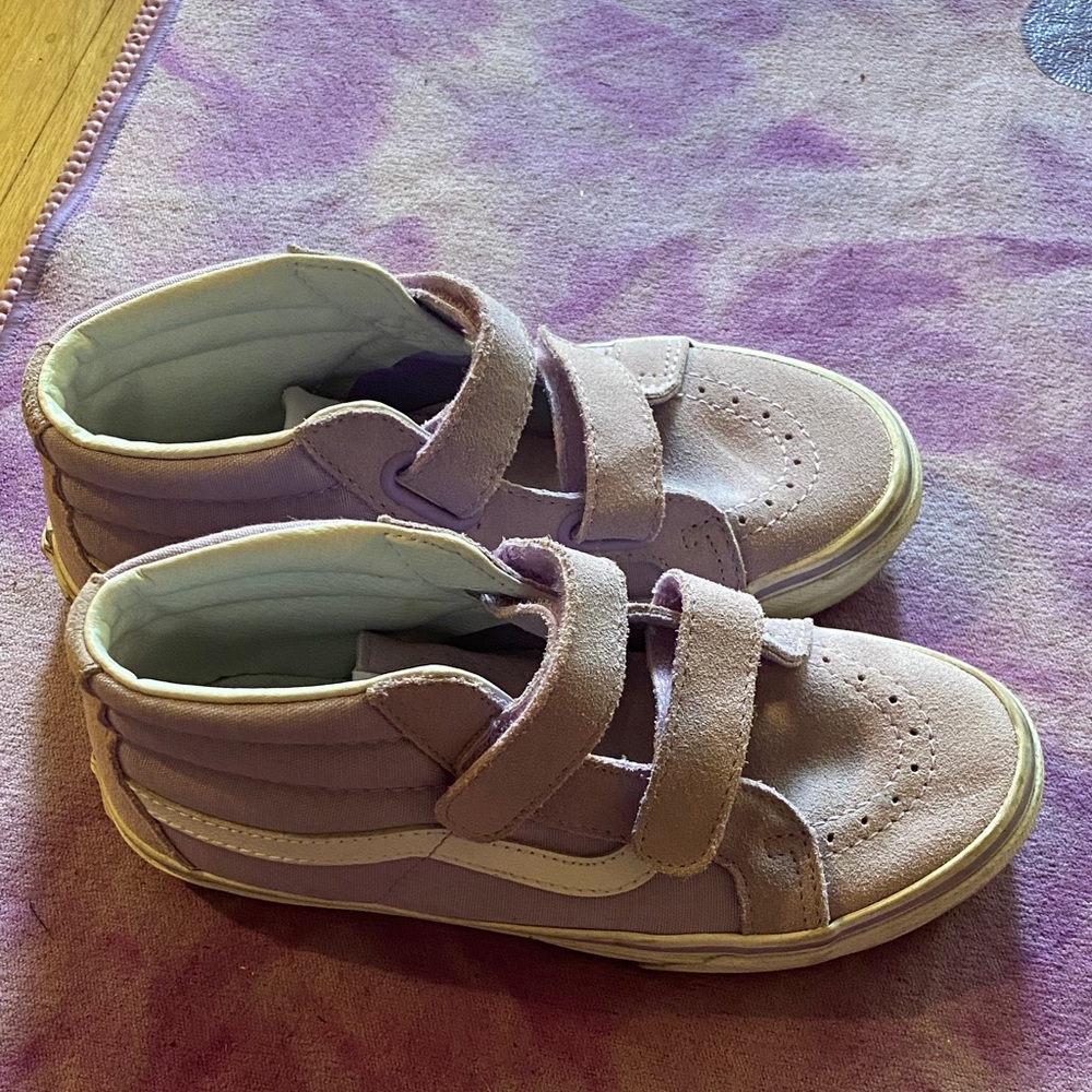 Vans Kids Purple Velcro Sneakers size 3